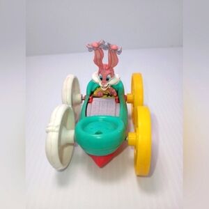 1990 Mcdonalds Tiny Toons Adventure Flip Car Plucky & Babes Toy. 3". Vintage